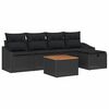 vidaXL Set de canapele pentru grădină 6 buc. Negru Rattan poli