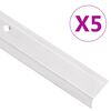 vidaXL Profile trepte &icirc;n formă de L, 5 buc, argintiu, 100 cm, aluminiu