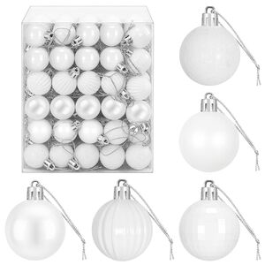 vidaXL Set de globuri de Crăciun 150 buc. Alb 3 cm Polistiren