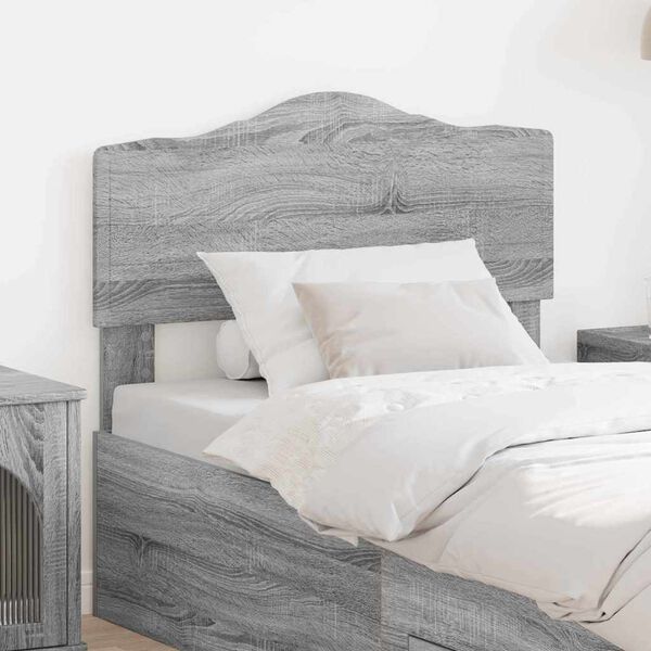 vidaXL Tăblie cap cu headboard Gri Sonoma 75 cm Lemn compozit