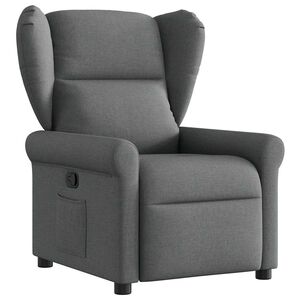 vidaXL Fotoliu rabatabil, gri &icirc;nchis, material textil