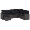 vidaXL Set canapele de grădină cu perne, 7 piese, negru, poliratan