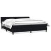 vidaXL Pat box spring cu saltea, negru, 180x210 cm, catifea