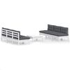 vidaXL Set mobilier grădină cu perne antracit, 7 piese, lemn masiv pin
