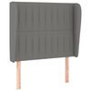 vidaXL Tăblie de pat cu aripioare gri &icirc;nchis 83x23x118/128 cm textil