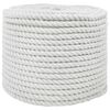 vidaXL Sfoară din Bumbac 10 mm 250 m Alb 100% bumbac
