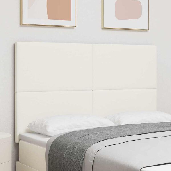 vidaXL Tăblie cap cu headboard Crem 160 cm Piele artificială