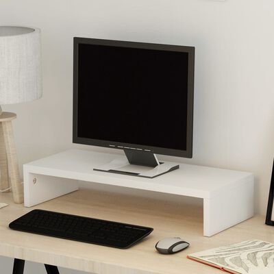 vidaXL Suport monitor din lemn prelucrat, 60 x 23,5 x 12 cm, alb
