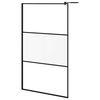 vidaXL Perete cabină duș walk-in negru 115x195 cm sticlă ESG semi-mată