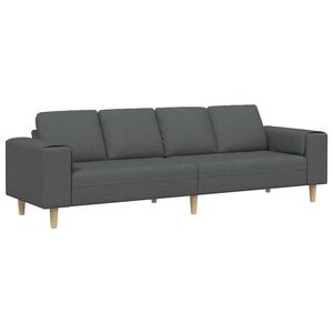 vidaXL Canapea pentru living Gri &icirc;nchis 250 x 77 x 76 cm Poliester
