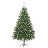 vidaXL Brad Crăciun pre-iluminat artificial set globuri, verde, 210 cm