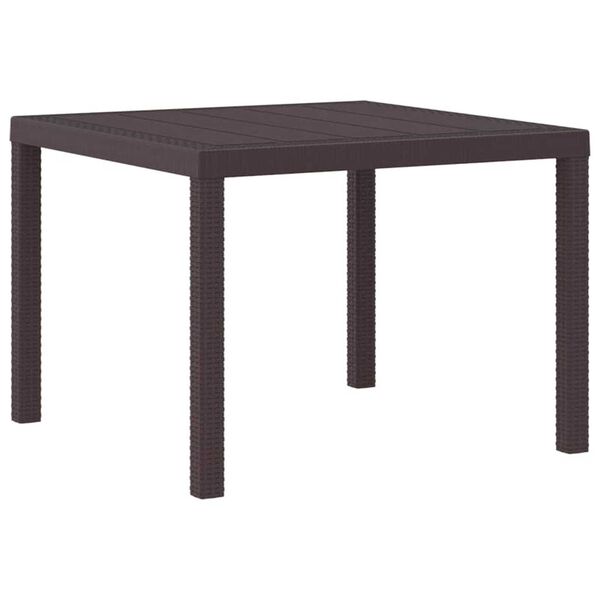 vidaXL Masă de grădină pentru dining Maro 100 x 100 x 73 cm poliratan