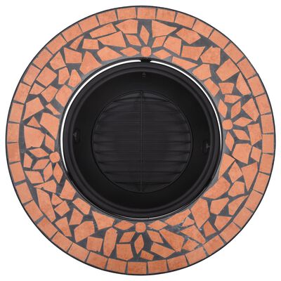 vidaXL Vatră de foc cu mozaic, cărămiziu, 68 cm, ceramică