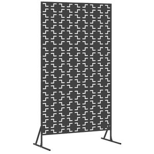 vidaXL Ecran de intimitate Negru 100 x 50 x 180 cm Oțel