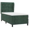 vidaXL Pat box spring cu saltea, verde &icirc;nchis, 80x200 cm, catifea