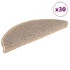 vidaXL Covorașe de scară autoadezive aspect sisal 30 buc. Bej deschis