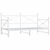 vidaXL Pat de zi cu căuț fără saltea alb 100x190 cm oțel