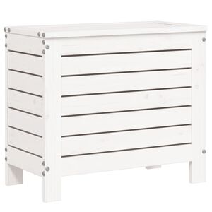 vidaXL Taburet de grădină, alb, 62x31,5x52 cm, lemn masiv pin