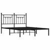 vidaXL Cadru de pat metalic cu tăblie, negru, 140x190 cm