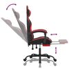 vidaXL Scaun de gaming pivotant/suport picioare negru/roșu piele eco