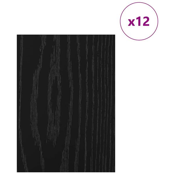 vidaXL Panouri de decor 12 pcs Stejar negru 21 x 30 x 0.3 cm