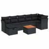 vidaXL Set mobilier de grădină cu perne, 8 piese, negru, poliratan