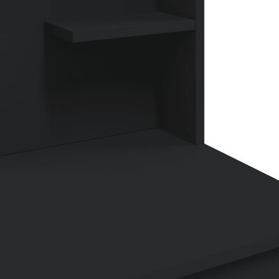 vidaXL Masă de toaletă cu LED-uri, negru, 96x40x142 cm