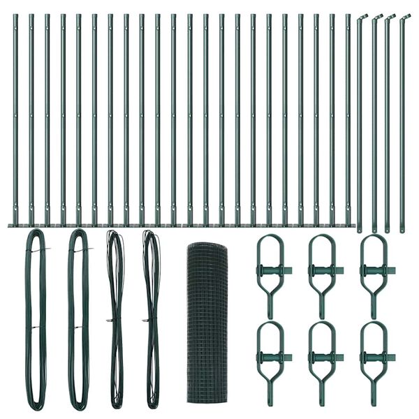 vidaXL St&acirc;lp de gard. Verde 50 x 0,8 m (plasare de plasă 25 x 25 mm)