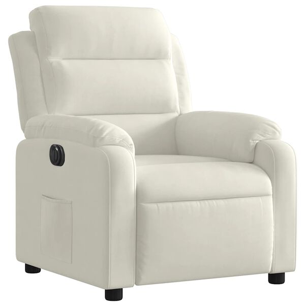 vidaXL Fotoliu rabatabil electric, crem, catifea