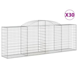 vidaXL Coșuri gabion arcuite 30 buc, 300x50x100/120cm, fier galvanizat