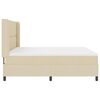 vidaXL Pat cu arcuri cu saltea cu headboard Crem 180 x 200 cm țesătură