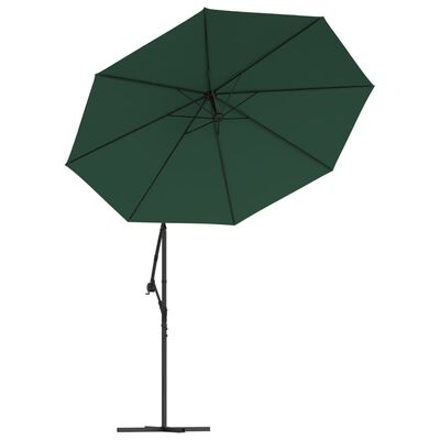vida XL Pânză de schimb umbrelă de soare consolă, verde, 350 cm