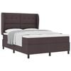 vidaXL Pat cu arcuri cu headboard Maro &icirc;nchis 140 x 200 cm țesătură