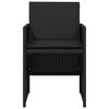 vidaXL Set mobilier de grădină cu perne, 5 piese, negru, poliratan