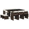 vidaXL Set mobilier de grădină cu perne, 11 piese, maro, poliratan