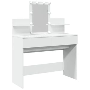 vidaXL Masă de toaletă cu LED, alb, 100x40x130 cm