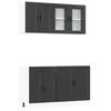 vidaXL Set dulap de bucătărie 4 piese &bdquo;Porto&rdquo; lemn negru prelucrat