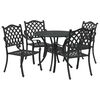 vidaXL Set de masă pentru grădină 5 pcs Negru 90 x 90 x 75 cm