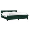 vidaXL Pat box spring cu saltea, verde &icirc;nchis, 200x210 cm, catifea