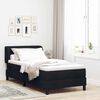 vidaXL Pat cu arcuri cu saltea cu headboard Negru 80 x 200 cm țesătură