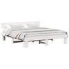 vidaXL Cadru de pat cu headboard Alb 180 x 200 cm Lemn de pin masiv
