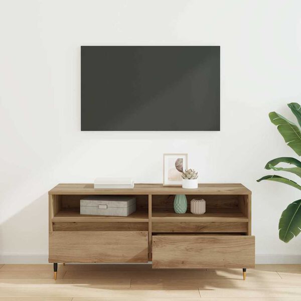 vidaXL Cabinet TV cu sertar Stejar Artizanal 100 x 34,5 x 44,5 cm
