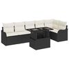 vidaXL Set de canapele pentru grădină 7 buc. Negru Poli Rattan