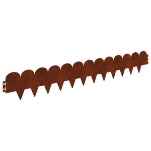 vidaXL Margine pentru gazon 10 buc. 103 x 15 cm Oțel Ruginit