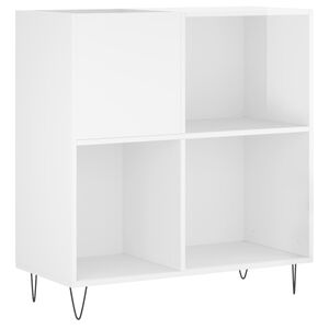 vidaXL Dulap de discuri alb extralucios 84,5x38x89 cm lemn compozit