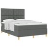 vidaXL Pat cu arcuri cu saltea Gri &icirc;nchis 160 x 200 cm țesătură