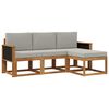 vidaXL Set de canapele de exterior 4 pcs Natural și gri deschis