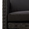 vidaXL Set scaune de grădină și taburet, 4 piese, negru, poliratan