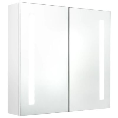 vidaXL Dulap de baie cu oglindă și LED alb strălucitor 62x14x60 cm