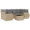 vidaXL Set canapele de grădină, 7 piese, cu perne, bej, poliratan